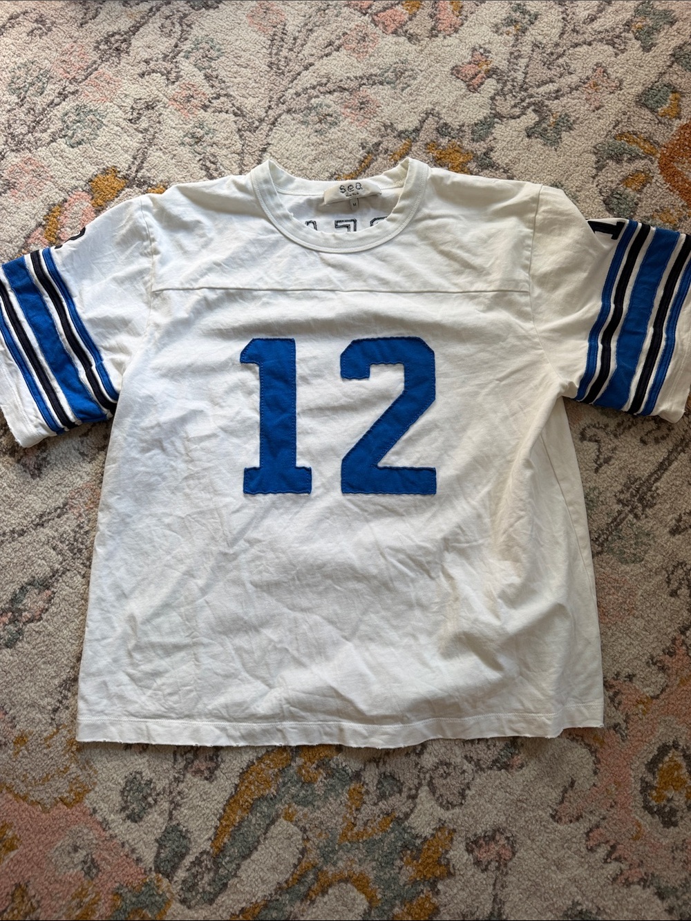 Sea New York White Short Sleeve Tee with Blue Number 12